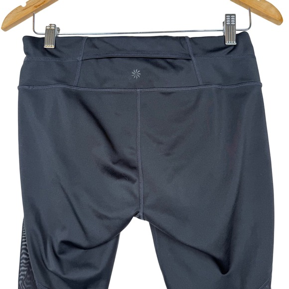 Athleta Pants - Athleta Black Mesh Inset Capri Leggings Athletic Workout Fitness‎ Womens M